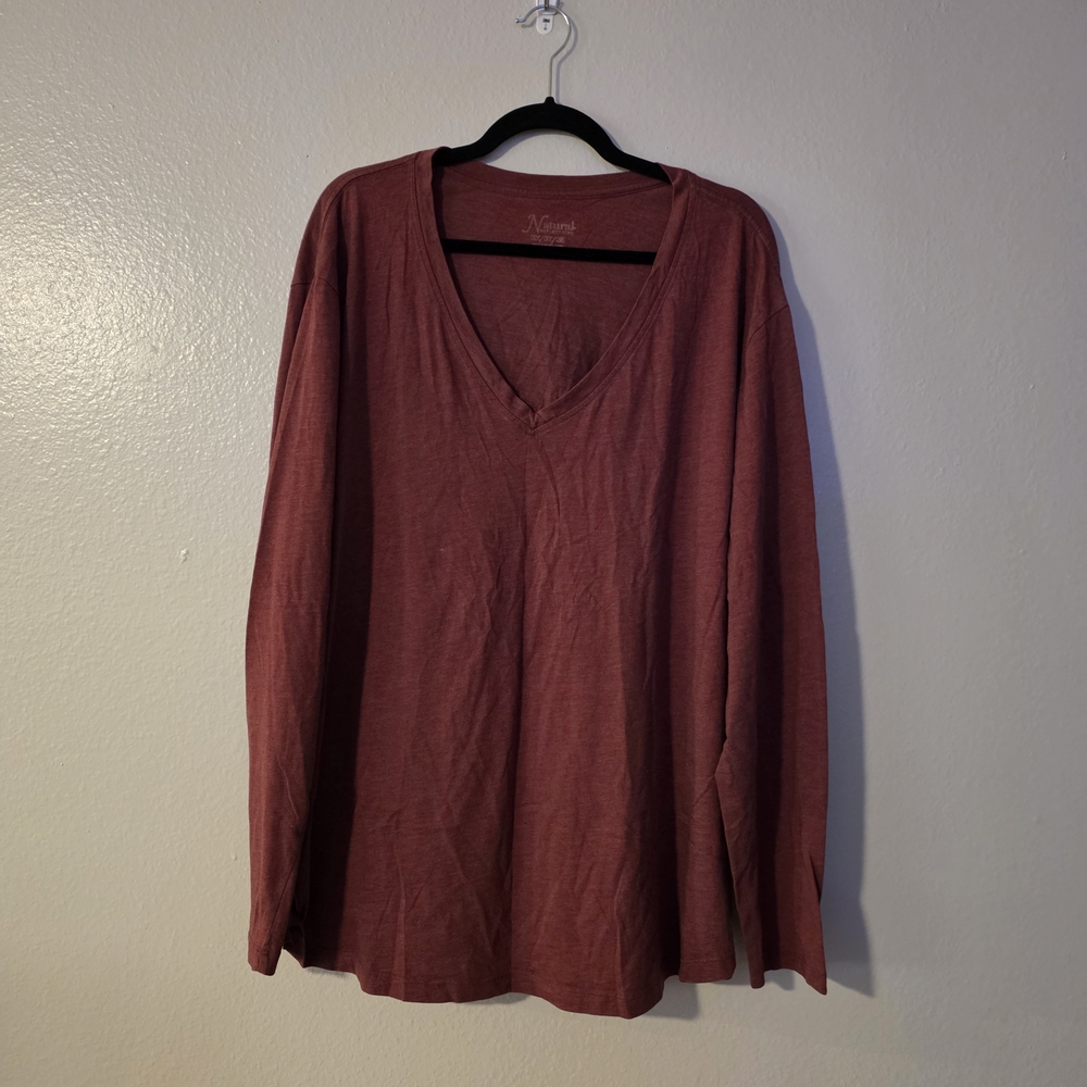 Natural Reflections Burgundy Crew Neck Top
